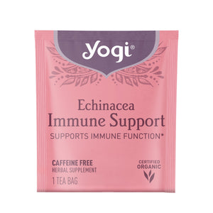 (2 Pack) Yogi Tea Echinacea Immune Support, Organic Herbal Tea Bags, 16 Count