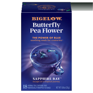 Bigelow Butterfly Pea Flower Sapphire Bay, Herbal Tea, Tea Bags, 18 Count