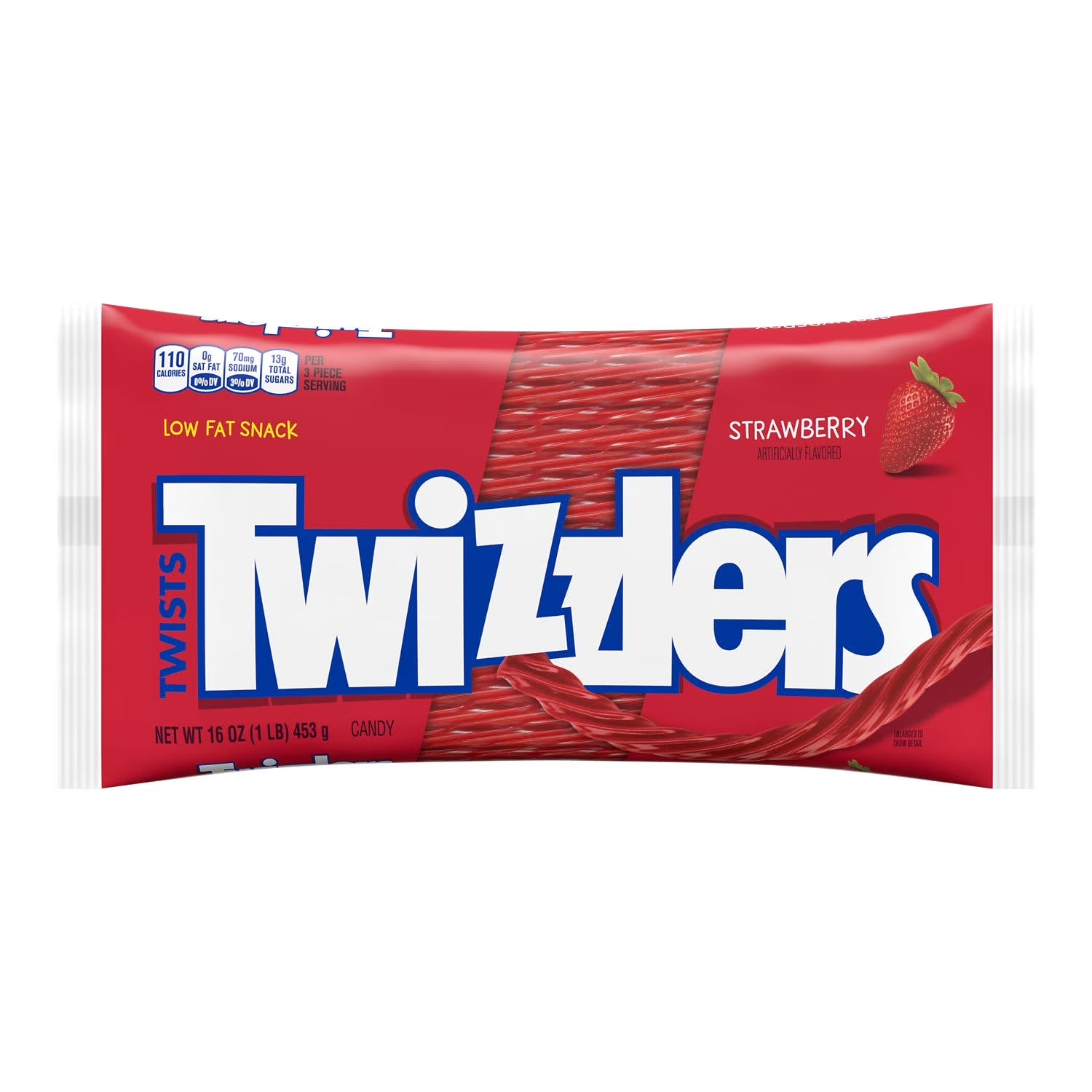 TWIZZLERS Twists Strawberry Flavored Licorice Style, Chewy Candy Bag, 16 Oz