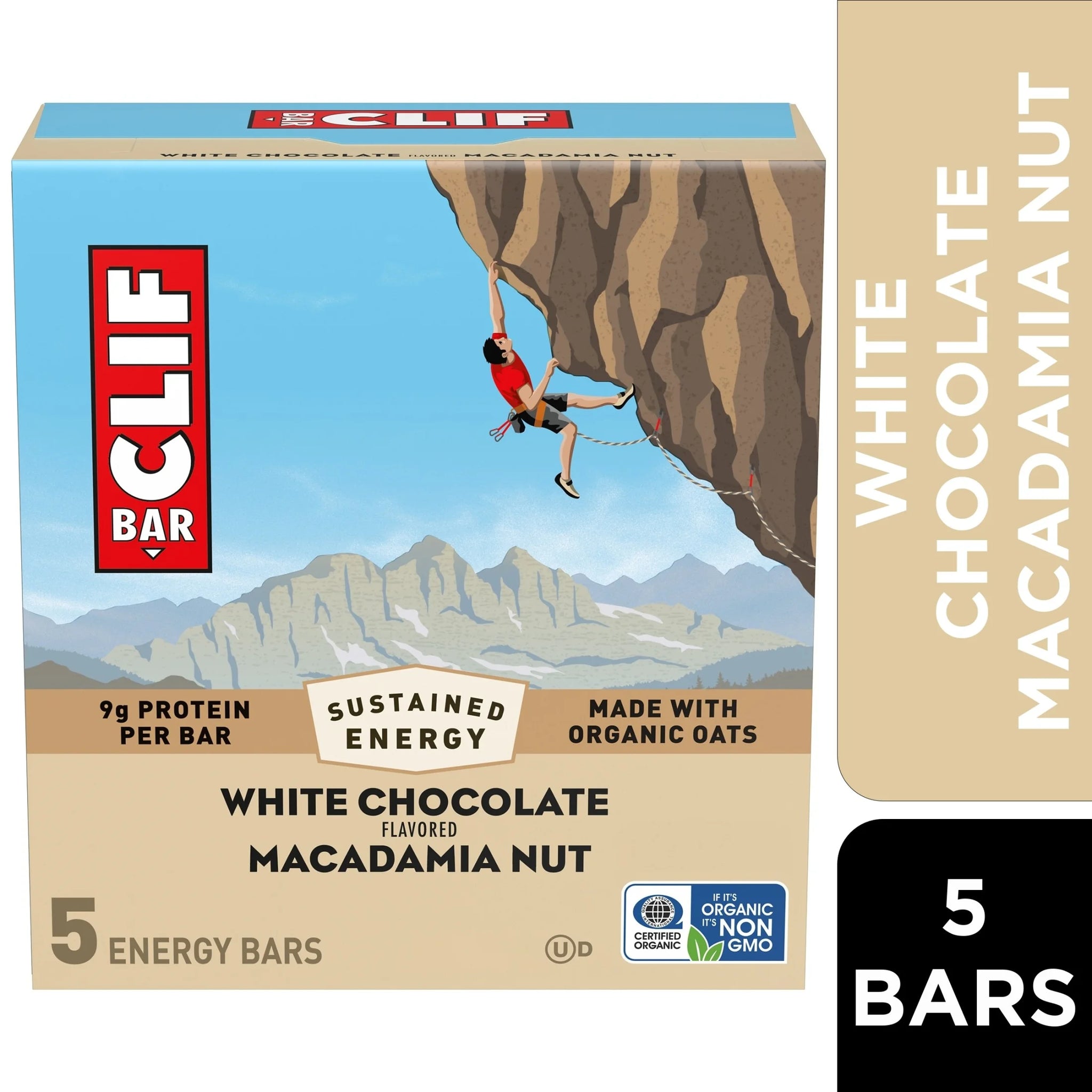 CLIF BAR Energy Protein Bars, White Chocolate Macadamia Nut, 5Ct