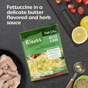 Knorr No Artificial Flavors Creamy Butter & Herb Pasta Sides Ready Meals, 4.4 Oz Regular Pouch