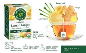 Traditional Medicinal Lemon Ginger, Caffeine-Free Tea Bags, 16 Count