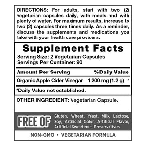 Nature'S Truth Apple Cider Vinegar 1200 Mg., 180 Capsules