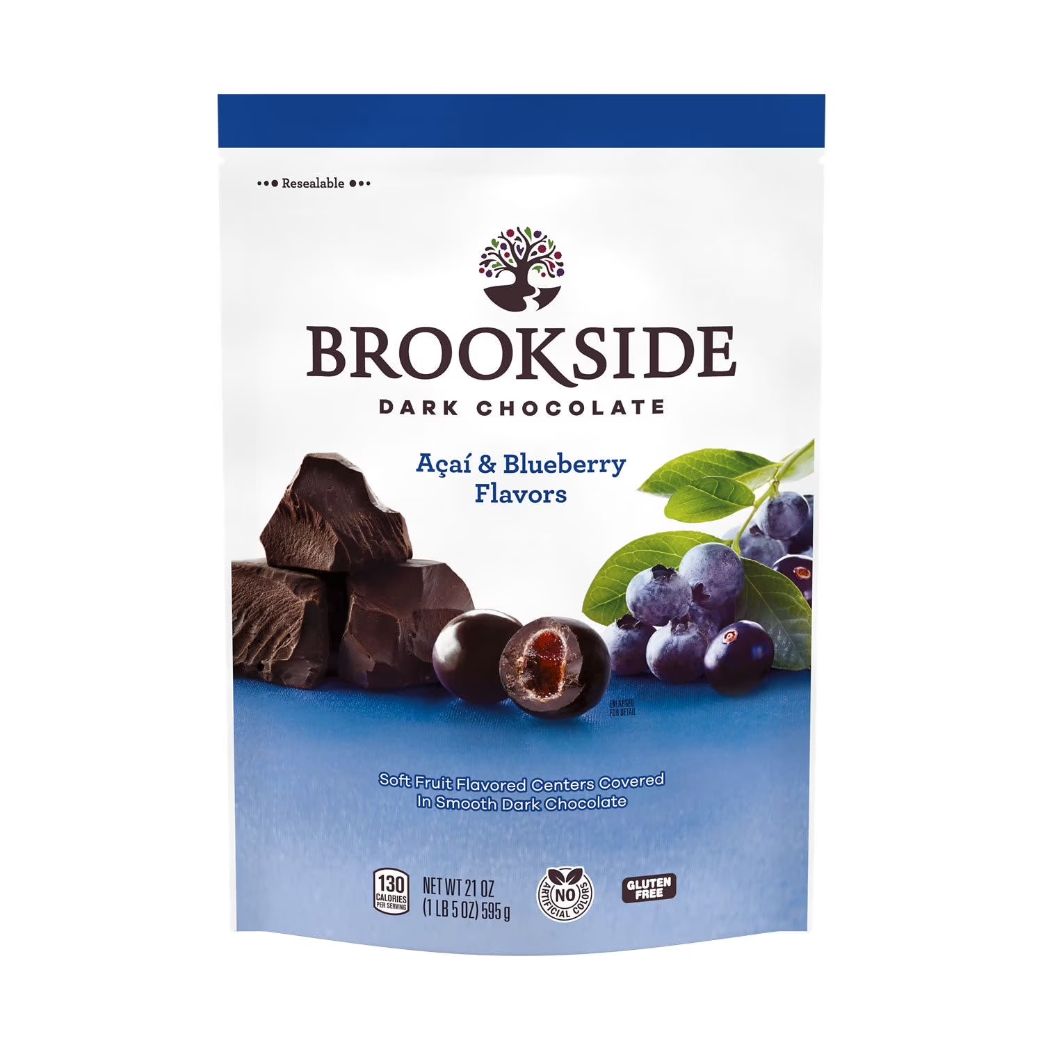 Brookside Dark Chocolate, Acai and Blueberry Flavored Snacking Chocolate, Bag 21 Oz