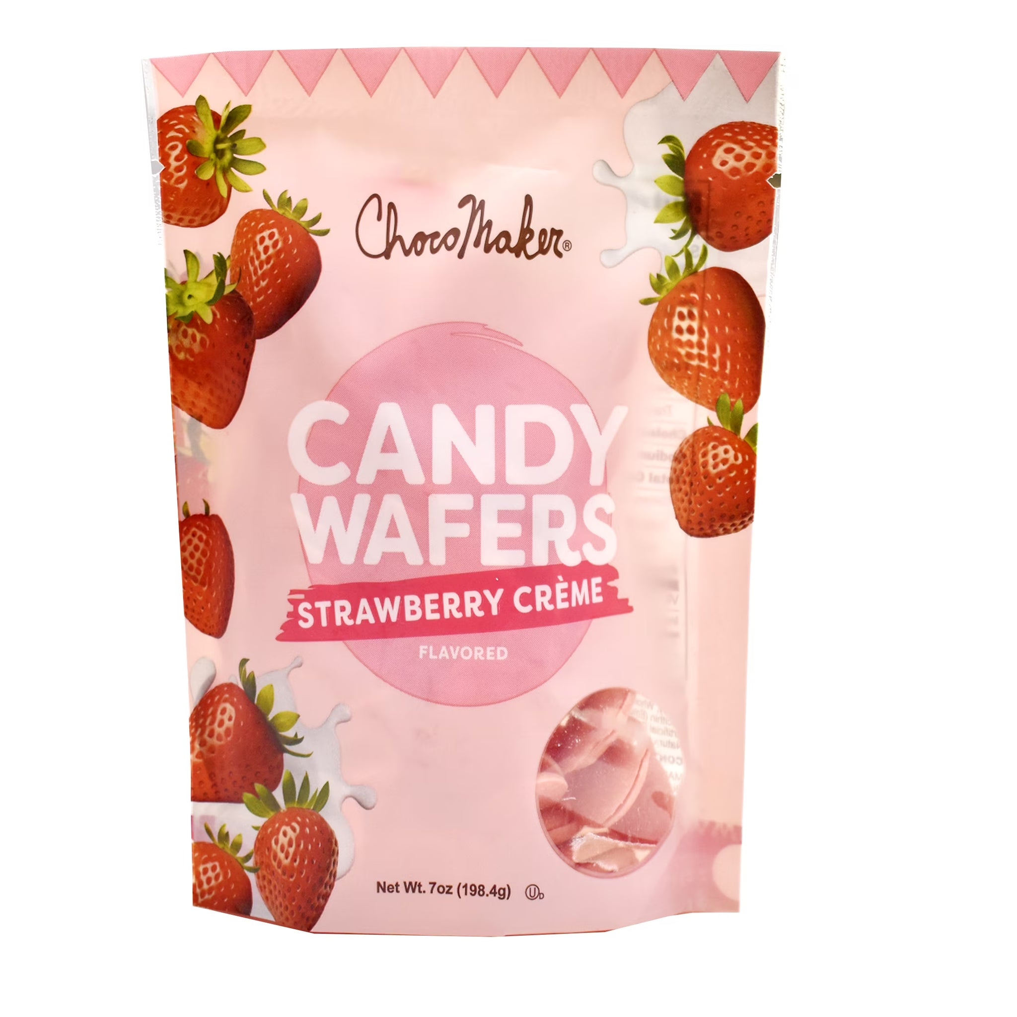 Chocomaker Strawberry Crème Candy Wafer Melts, 7Oz (198.4G), Gluten Free