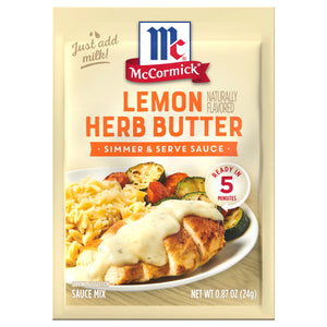 Mccormick Lemon Naturally Flavored Herb Butter Sauce Mix, 0.87 Oz Envelope