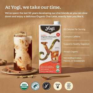 Yogi Barista Classic Organic Chai Latte, Black Tea Concentrate, 32 Fl Oz Carton, 1 Pack