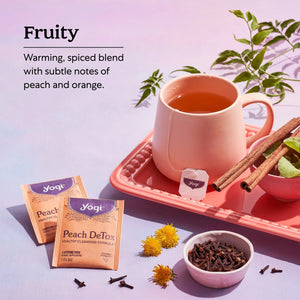 Yogi Tea Peach Detox, Caffeine-Free Organic Herbal Tea Bags, 16 Count