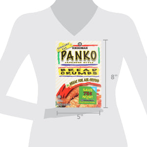 Kikkoman Panko Wheat Bread Crumbs Great for Air-Frying, 8Oz, Crunchy, Shelf Stable, Cardboard Box