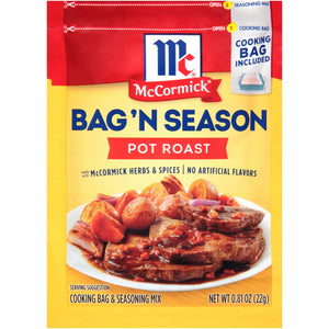 Mccormick Bag 'N Season Pot Roast Cooking & Seasoning Mix, 0.81 Oz Envelope