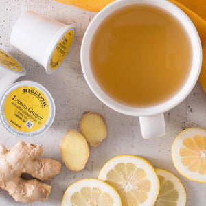 Bigelow Lemon Ginger, Caffeine-Free Herbal Tea, Keurig K-Cup Tea Pods, 12 Count