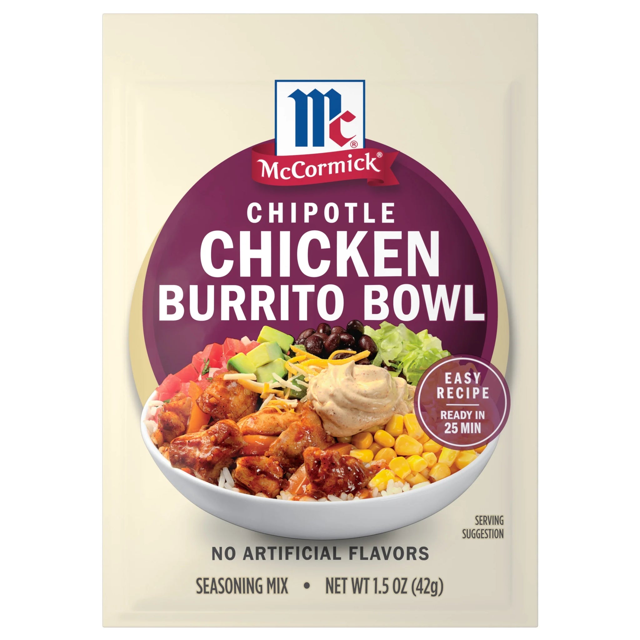 Mccormick Chipotle Chicken Burrito Bowl Seasoning Mix, 1.5 Oz Pouch