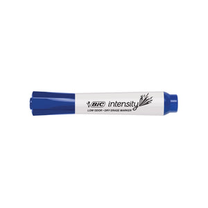 BIC Intensity Low Odor Dry Erase Marker, 12 Pack, Chisel Tip, Blue, Non-Toxic