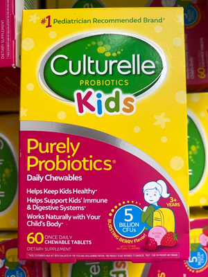 Culturelle Probiotics Kids 60 Chewable Tablet Purely Probiotics Daily