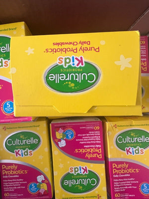 Culturelle Probiotics Kids 60 Chewable Tablet Purely Probiotics Daily Ex 08/2025