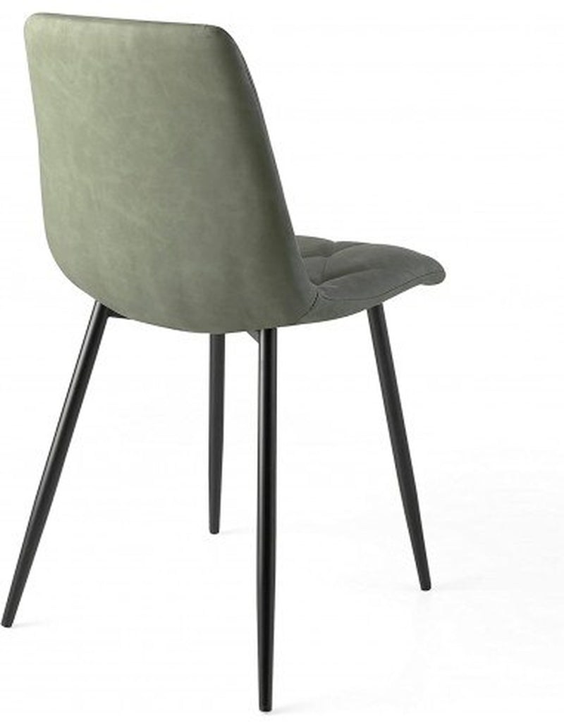 MOMMA HOME Dining Chairs Set of 4 Green Dining Chairs, Eco-Skin Finish, Soft, Black Metal Structure-Model VA MM-410