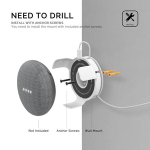 For Google Home Mini Outlet Wall Mount Bracket Holder for Google Home Mini Smart Speaker Cord Management Storage Hanger
