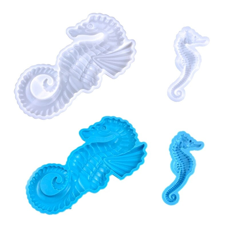 Resin Mold Silicone Material Seahorse Shaped Silicone Molds Epoxy Resin Casting Room Decor Animal Resin Molds for Wall