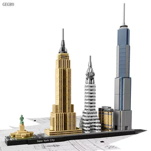 Paris Architecture Skyline 21044 Model Building Kit Compatible Eiffel Tower City Brick Model DIY Kids Puzzle Toys Gift