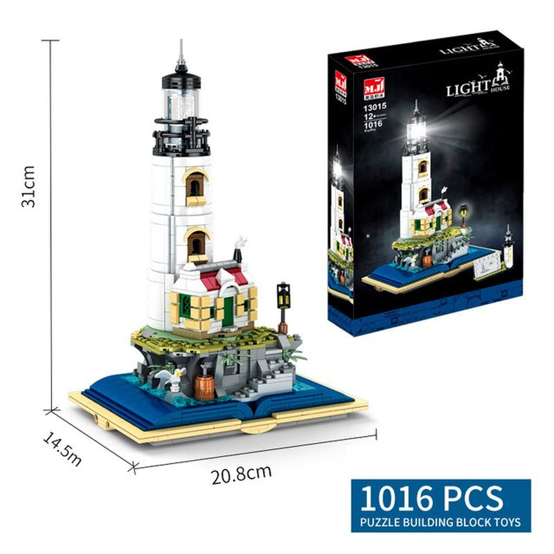 Creative Lighthouse Tower Model Building Block MOC Idea Medieval Lighthouse with LDE Brick Assembly Kit Home Decor Children Gift