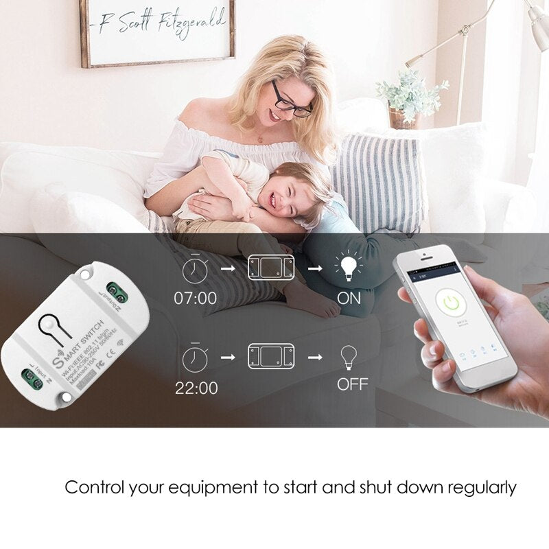 Intelligent Switch Module,Wireless Intelligent Switch for Home Life APP Voice Control Module for Google & Alexa